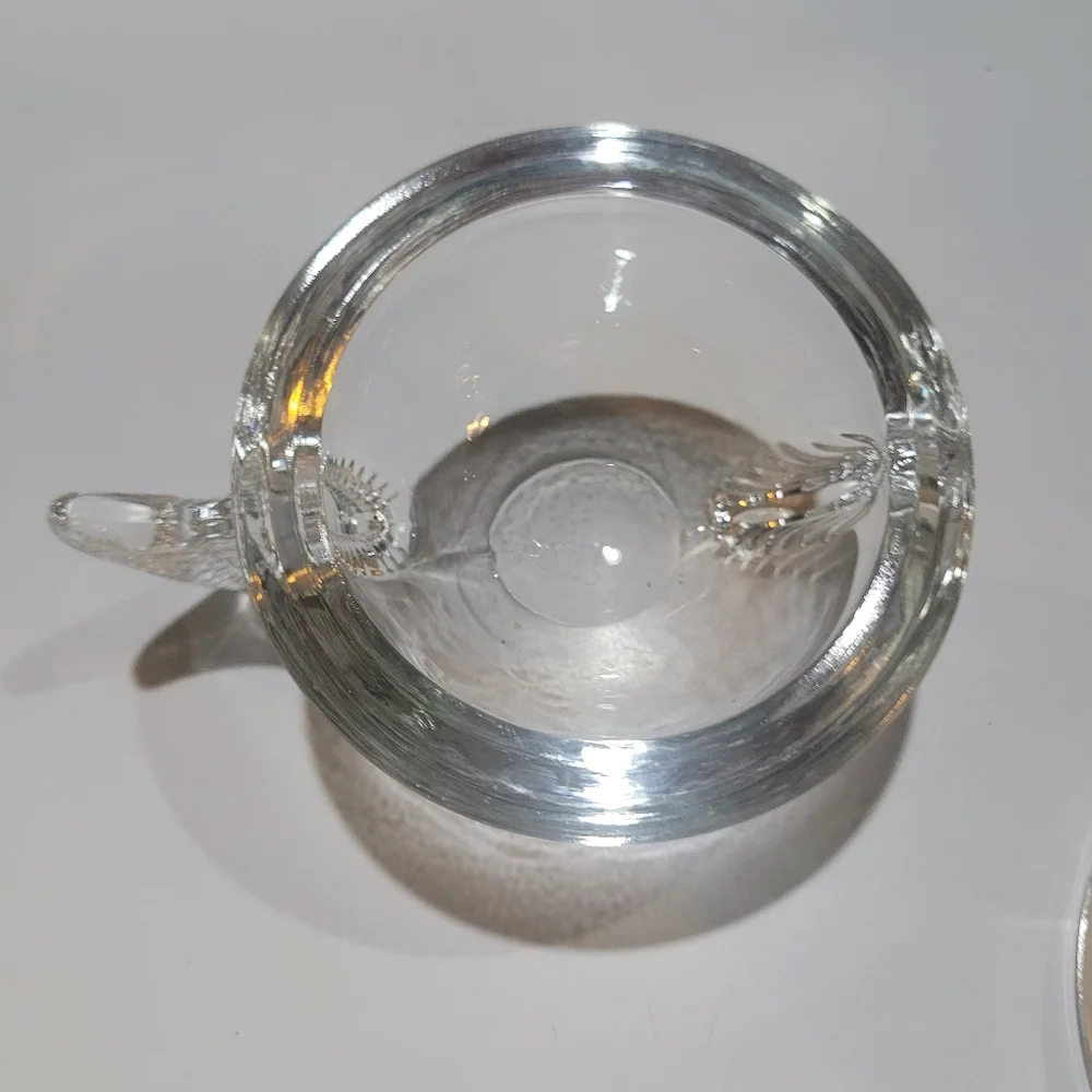 Anchor Hocking Vintage Clear Glass Blow Fish Trinket Bowl